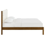Olea Channel Tufted Boucle Solid Wood Queen Platform Bed by Modway