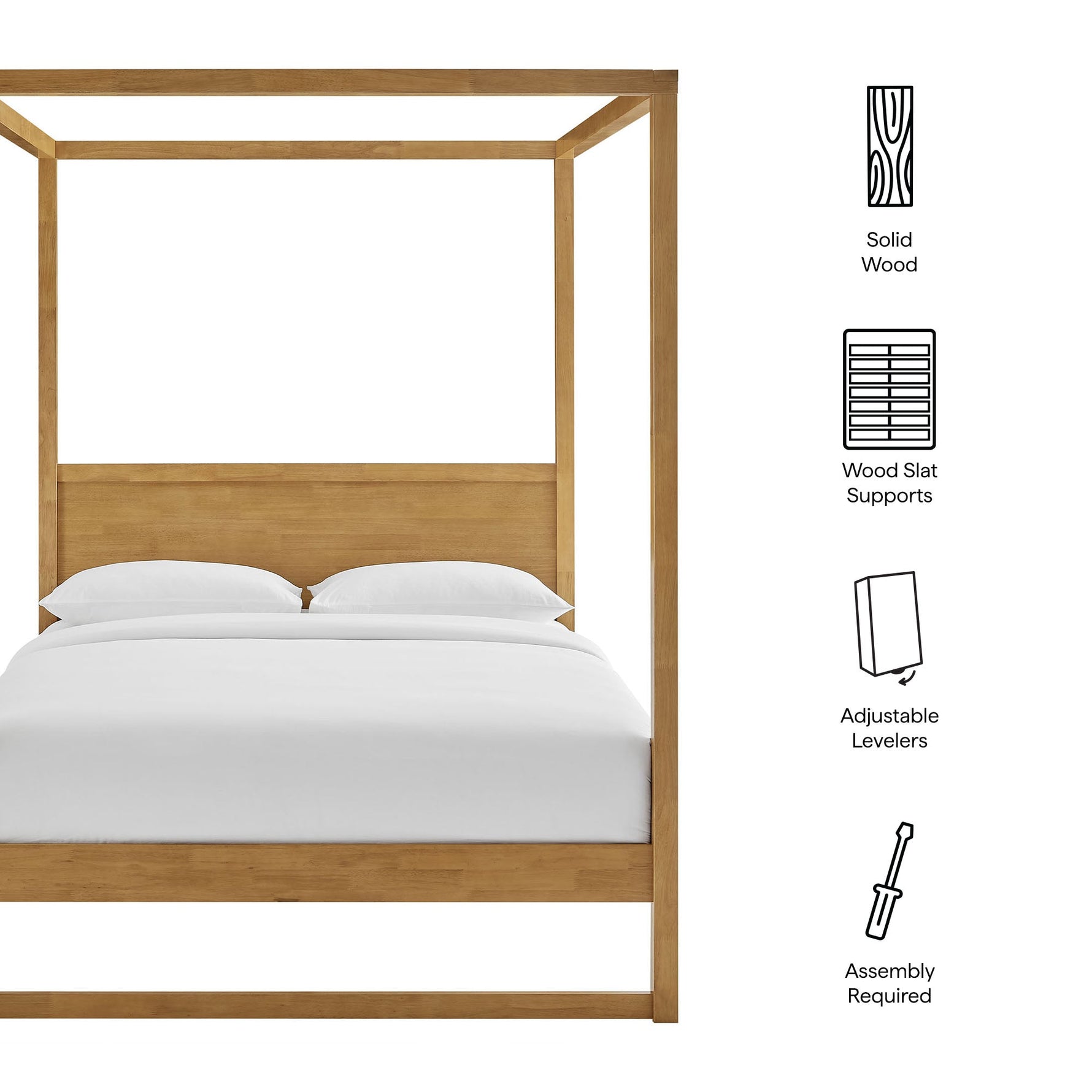 Alva King Wood Canopy Platform Bed by Modway