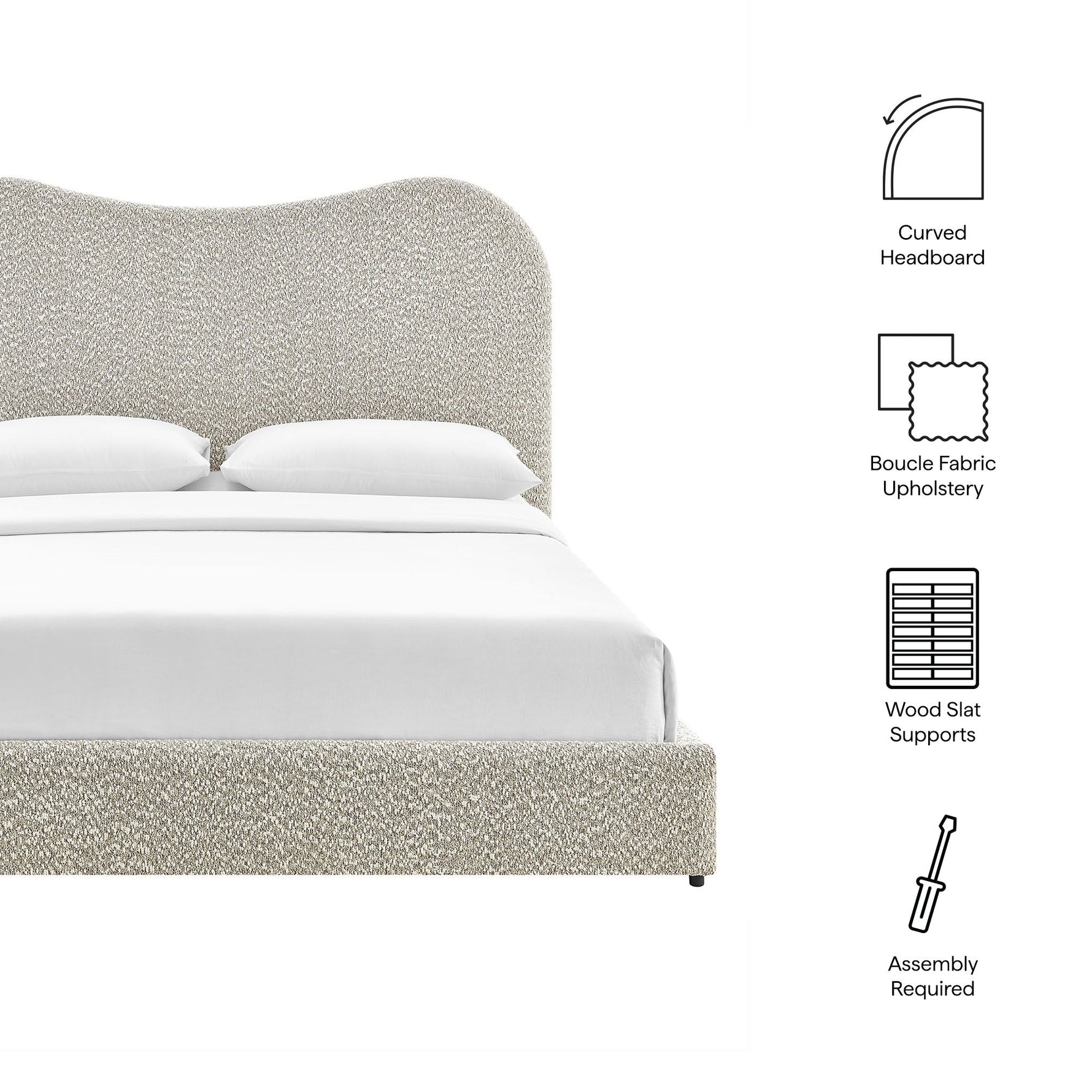 Seluna Boucle Queen Platform Bed by Modway