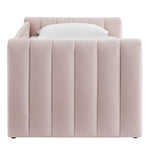 Veyla Channel Tufted Performance Velvet Twin Daybed With Trundle