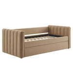 Veyla Channel Tufted Performance Velvet Twin Daybed With Trundle