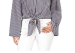 Michael Kors Halo Tie Hem Shirt Blue