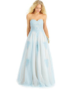 Say Yes To The Prom Junior's Beaded Corset Back Gown Blue Size 13