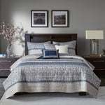 Madison Park Melody Reversible Jacquard Quilt Set with Throw Pillows