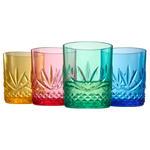 Onix Acrylic Crystal Lowball Glassware, Set of 4