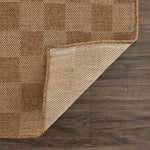 Kuval Checkered Brown Outdoor Rug