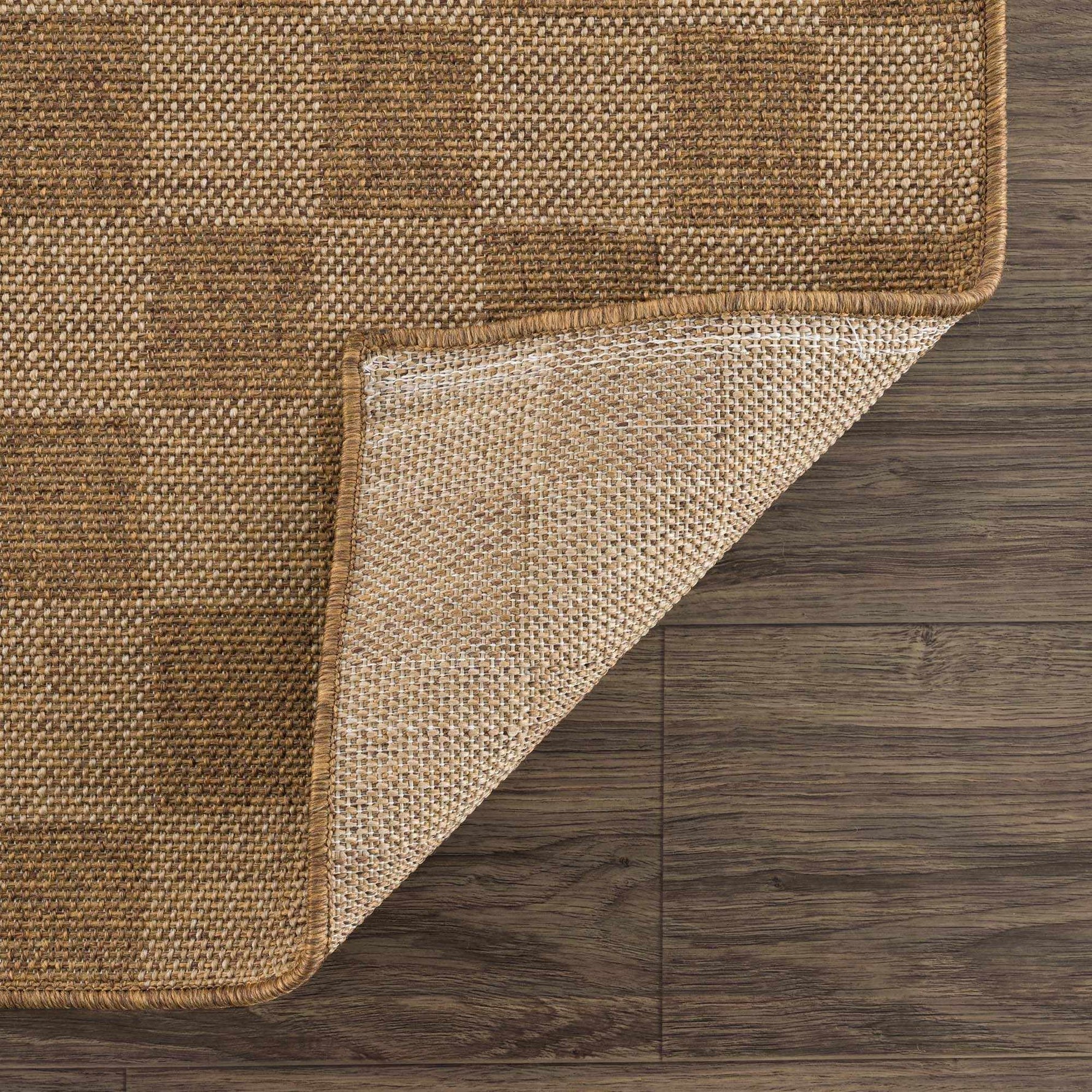 Kuval Checkered Brown Outdoor Rug