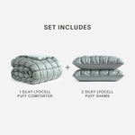 Silky Lyocell Puff Comforter Bundle