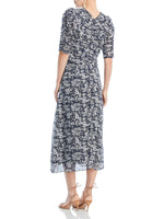 Sea New York Suzie Ruched Midi Dress Navy