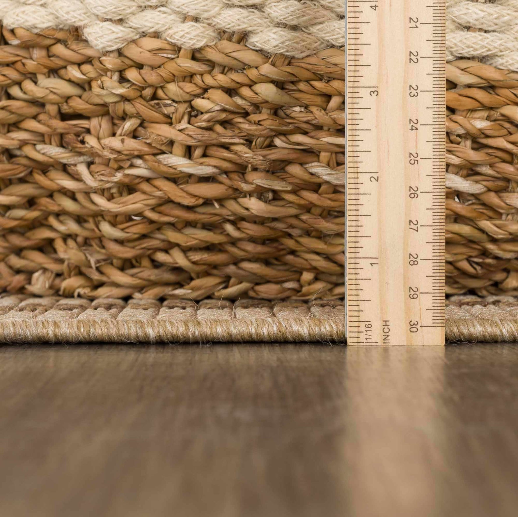Isoko Bordered Faux Jute Outdoor Rug