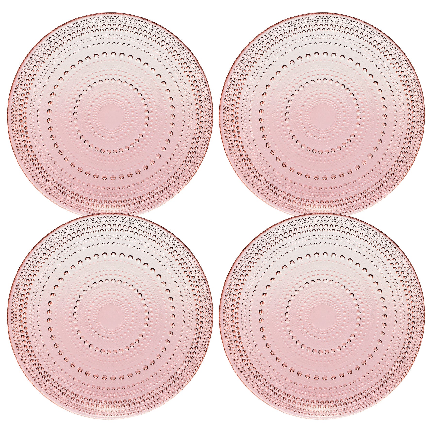 Blush Glass Plate, Set of 4