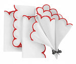 Red Fabric Napkins - Scalloped