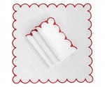 Red Fabric Napkins - Scalloped