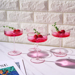 Como Ribbed Champagne Coupe Cocktail Glassware, Set of 4