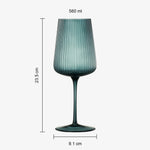 Tonal Ribbed Stemmed Wine Glassware, Set of 6