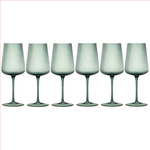 Tonal Ribbed Stemmed Wine Glassware, Set of 6