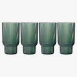 Eze Acrylic Ribbed Highball Glassware, Set of 4