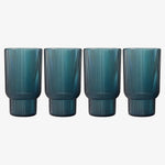 Eze Acrylic Ribbed Highball Glassware, Set of 4