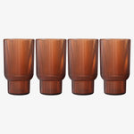 Eze Acrylic Ribbed Highball Glassware, Set of 4