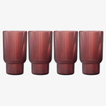 Eze Acrylic Ribbed Highball Glassware, Set of 4