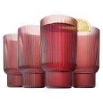 Eze Acrylic Ribbed Highball Glassware, Set of 4