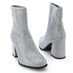 MIA "Piana" Rhinestone Knit Ankle Boots