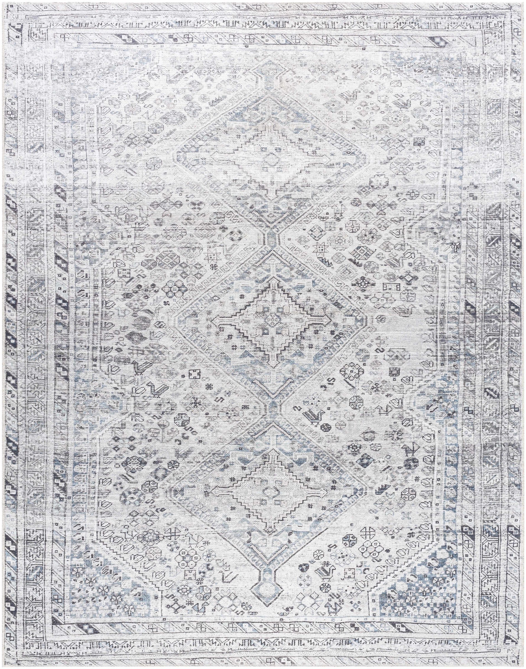 Barny Gray Denim Washable Rug - Clearance