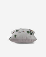 Velvet Embroidered Bear Throw Pillow