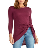 Rachel Roy Women's Knot Front Sweater Purple Size Large