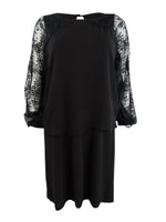 MSK Women's Sequined Lace Overlay Dress Black Size Medium