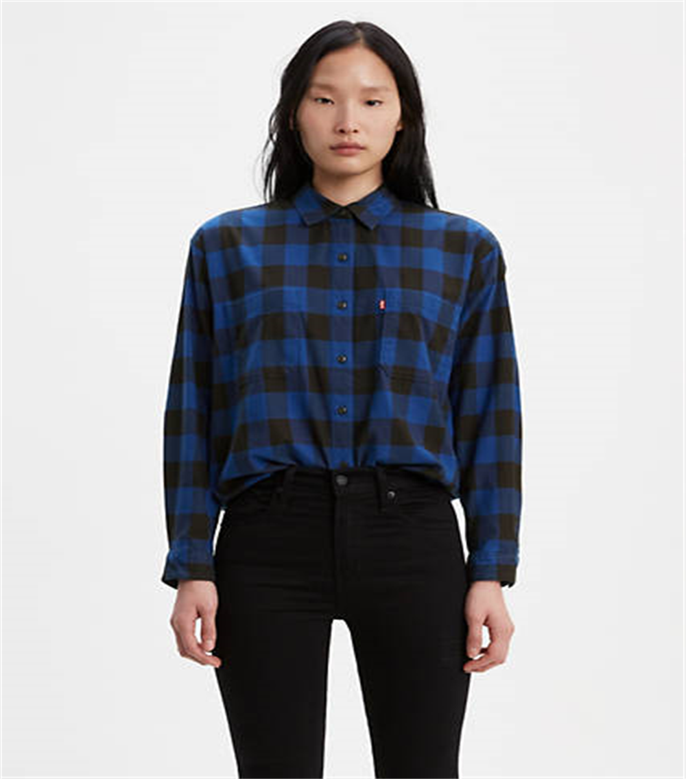 Levi's Women's Utility Shirt Navy  Size Large
