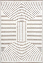 Deron Ivory 3D Rainbow Washable Rug