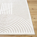 Deron Ivory 3D Rainbow Washable Rug
