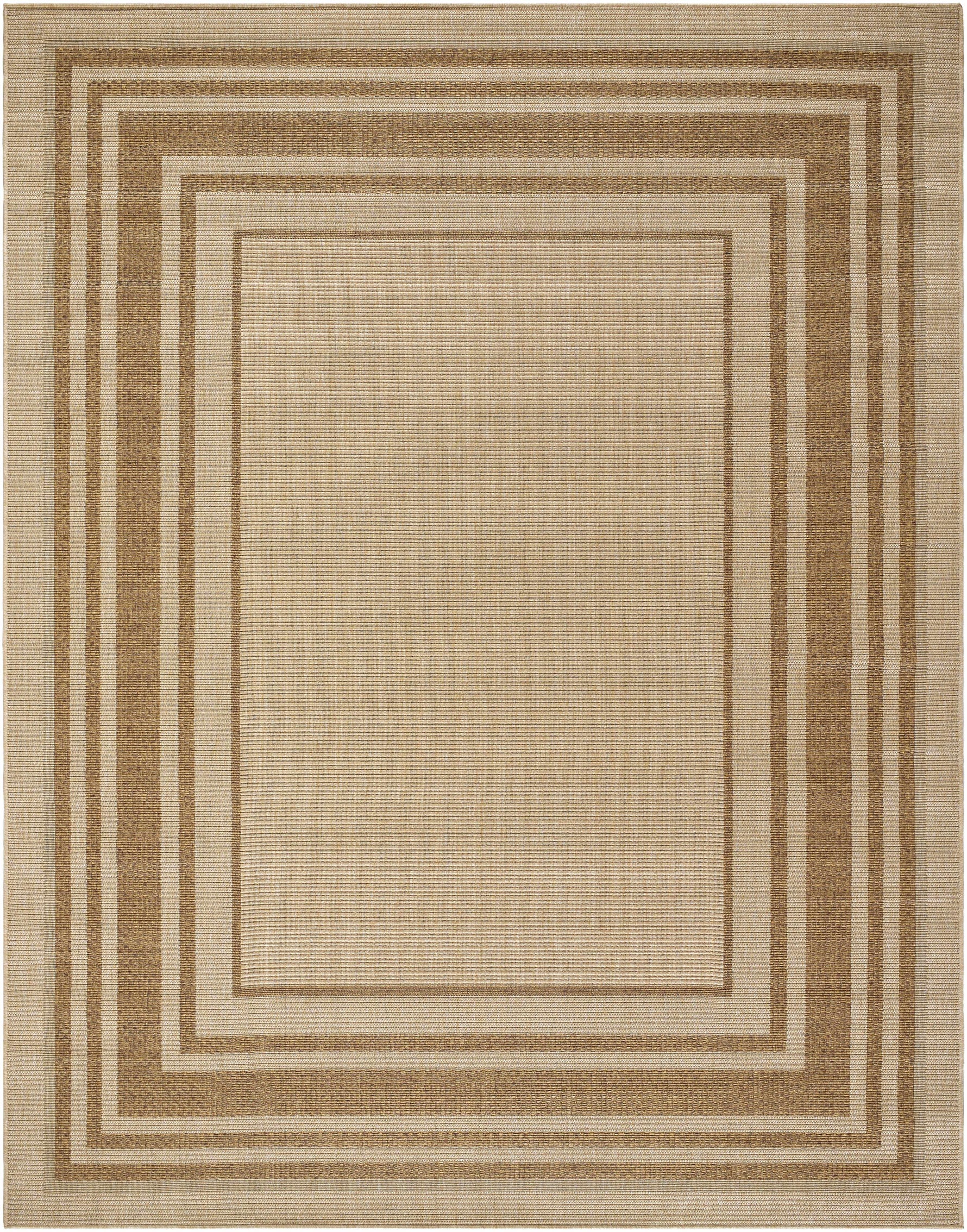 Isoko Bordered Faux Jute Outdoor Rug