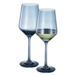 Tonal Stemmed Wine Glassware, Cloudy Blue, Set of 2