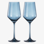 Tonal Stemmed Wine Glassware, Cloudy Blue, Set of 2