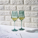 Tonal Stemmed Wine Glassware, Forest Green, Set of 2