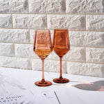 Tonal Stemmed Wine Glassware, Burnt Orange, Set of 2
