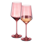 Tonal Stemmed Wine Glassware, Cranberry Red, Set of 2