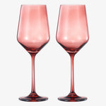 Tonal Stemmed Wine Glassware, Cranberry Red, Set of 2