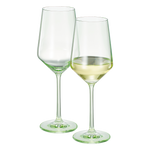 Monet Stemmed Wine Glassware, Green, Set of 2
