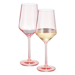 Monet Stemmed Wine Glassware, Pink, Set of 2