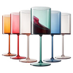 Tonal Acrylic Stemmed Square Wine Glassware, Set of 6