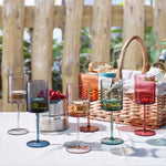Tonal Acrylic Stemmed Square Wine Glassware, Set of 6