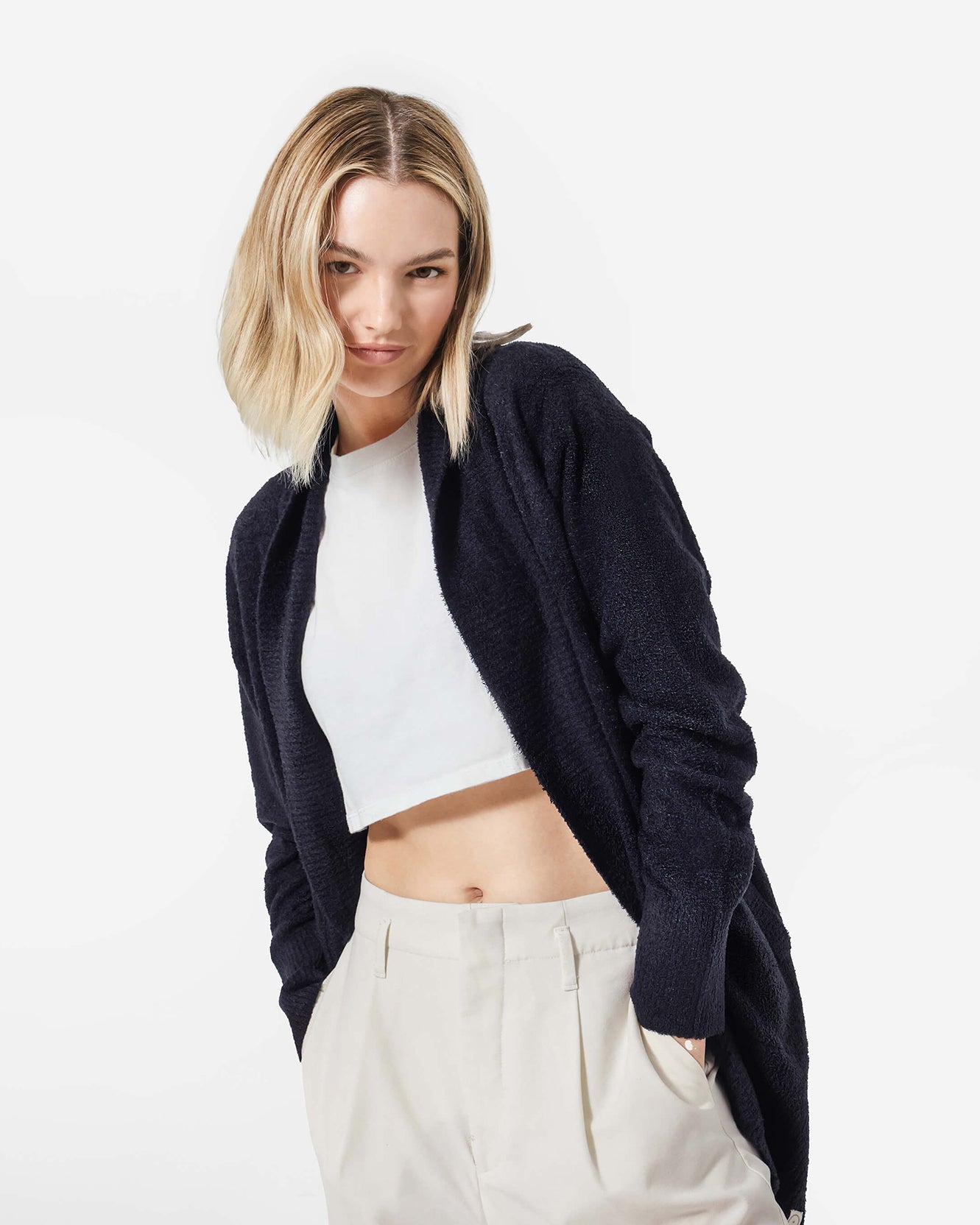 Cloud Cool Relaxed Open Front Cardigan