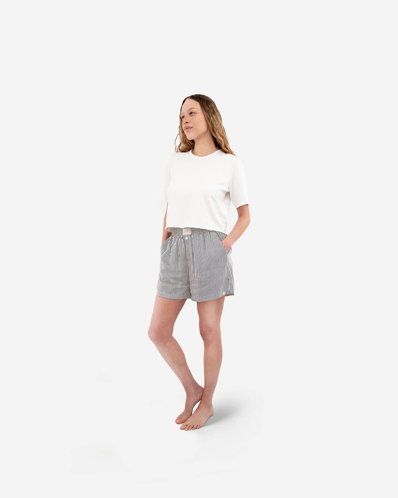 Silky Lyocell Striped Boxer Shorts