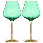 Deco Stemmed Wine Glassware, Set of 2