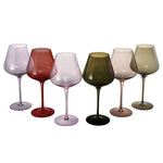 Stagioni Stemmed Wine Glassware, Set of 6, "Fall Leaves"
