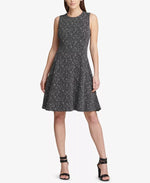 DKNY Women's Tweed Fit & Flare Dress Black Size 2