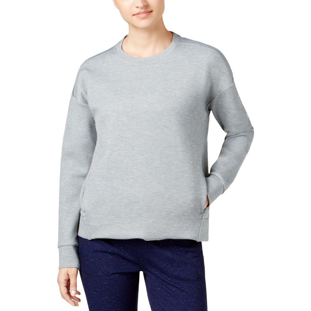 Women's Drop Shoulder Fleece Top Heather Grey Size Medium by 32 Degrees Heat